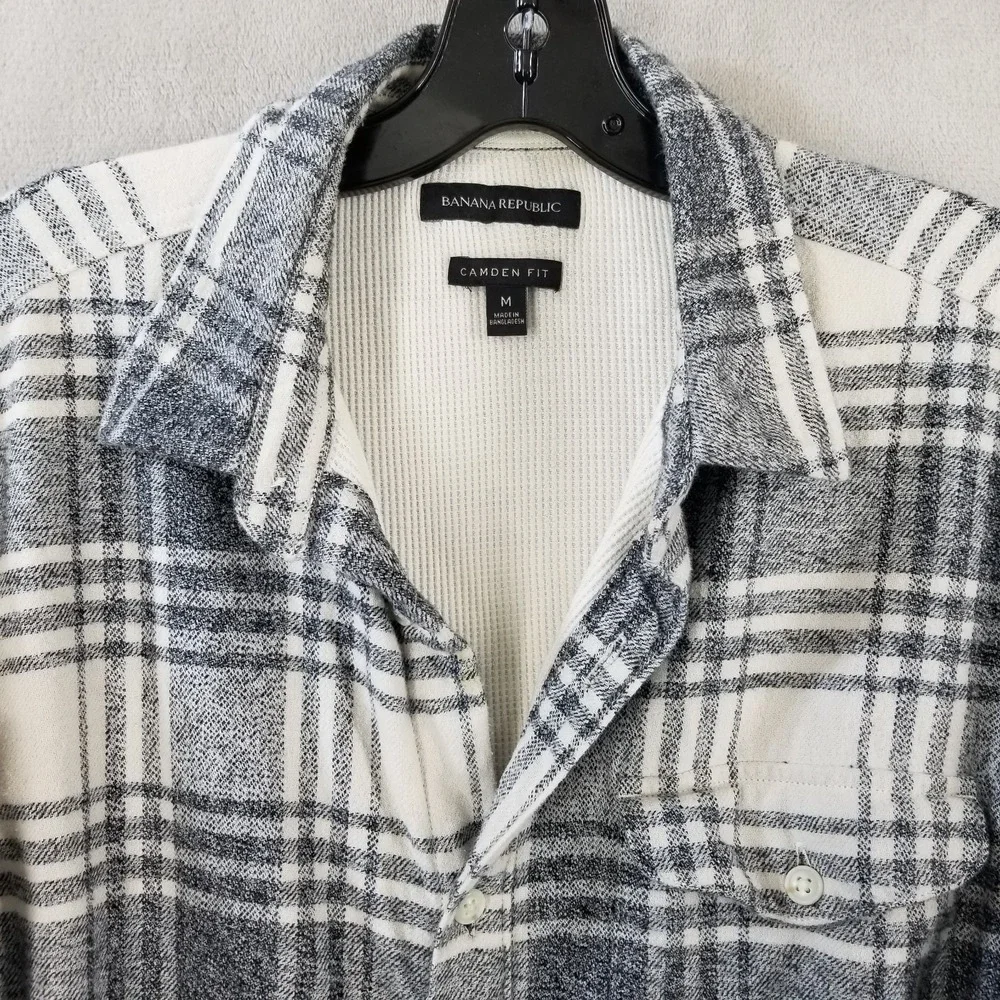 Banana Republic Shirt Men M Flannel Camden Fit Thermal‎ Lined Pockets Shacket